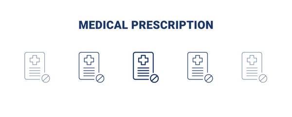 medical prescription icon. Thin, light, regular, bold, black medical prescription icon set from dental health collection. Editable medical prescription symbol can be used web and mobile