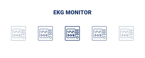ekg monitor icon. Thin, light, regular, bold, black ekg monitor icon set from dental health collection. Editable ekg monitor symbol can be used web and mobile