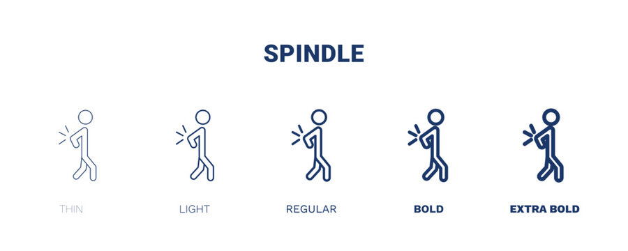 spindle icon. Thin, light, regular, bold, black spindle icon set from people and relation collection. Outline vector. Editable spindle symbol can be used web and mobile