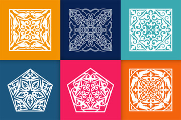 Mandalas. Vintage decorative elements. Six ethnic mandala patterns set Oriental pattern, vector illustration. Islam, Arabic, Indian, Turkish, Pakistan, Chinese, ottoman motif ethnic Mandala ornament