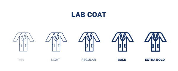 lab coat icon. Thin, light, regular, bold, black lab coat icon set from fashion and things collection. Editable lab coat symbol can be used web and mobile