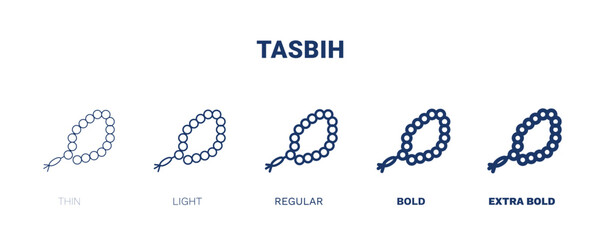 tasbih icon. Thin, light, regular, bold, black tasbih icon set from fashion and things  collection. Editable tasbih symbol can be used web and mobile