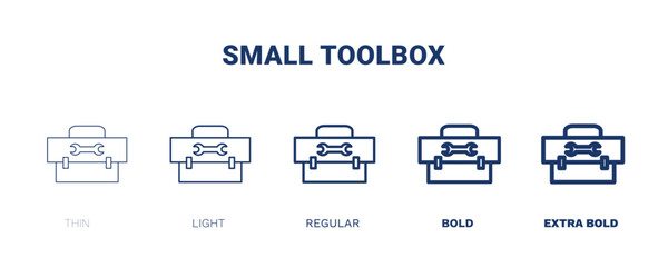 small toolbox icon. Thin, light, regular, bold, black small toolbox icon set from fashion and things  collection. Editable small toolbox symbol can be used web and mobile