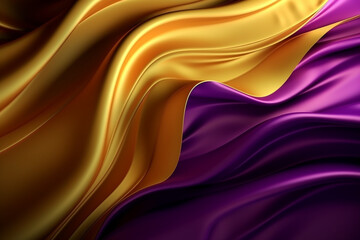 Silky golden purple fabric Background, abstract,AI generative