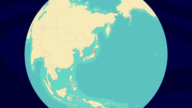 Zooming To Fukushima Location On Stylish World Globe