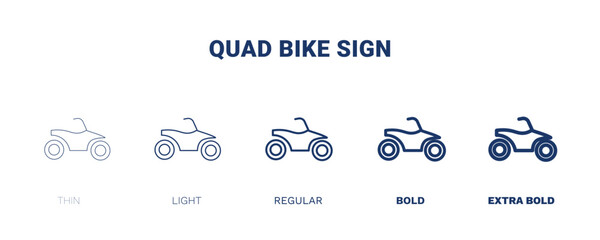 quad bike sign icon. Thin, light, regular, bold, black quad bike sign icon set from transportation collection. Editable quad bike sign symbol can be used web and mobile © Abstract