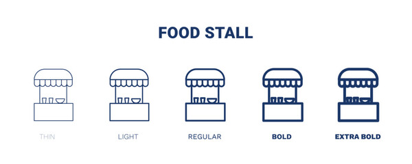 food stall icon. Thin, light, regular, bold, black food stall icon set from culture and civilization collection. Editable food stall symbol can be used web and mobile
