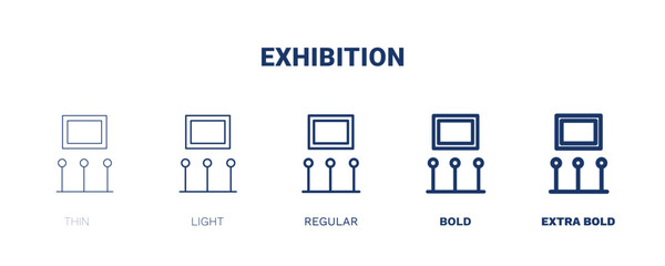 exhibition icon. Thin, light, regular, bold, black exhibition icon set from museum and exhibition collection. Editable exhibition symbol can be used web and mobile