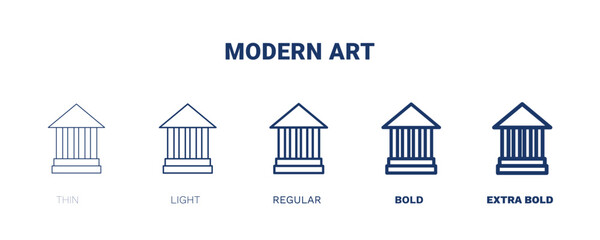 modern art icon. Thin, light, regular, bold, black modern art icon set from museum and exhibition collection. Editable modern art symbol can be used web and mobile