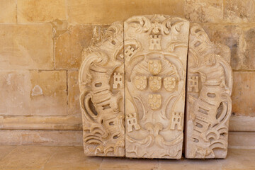 old building stone feature philosiphers stone from ancient ruins