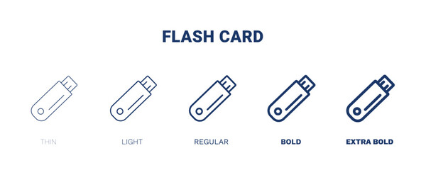flash card icon. Thin, light, regular, bold, black flash card icon set from hardware and equipment collection. Editable flash card symbol can be used web and mobile