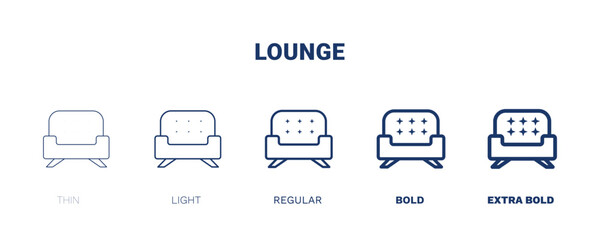lounge icon. Thin, light, regular, bold, black lounge icon set from hotel and restaurant collection. Editable lounge symbol can be used web and mobile