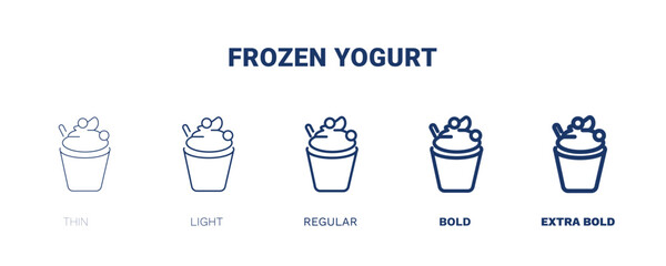 frozen yogurt icon. Thin, light, regular, bold, black frozen yogurt icon set from hotel and restaurant collection. Editable frozen yogurt symbol can be used web and mobile