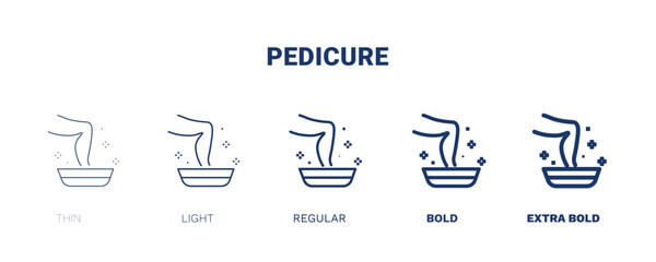 pedicure icon. Thin, light, regular, bold, black pedicure icon set from beauty and elegance collection. Editable pedicure symbol can be used web and mobile