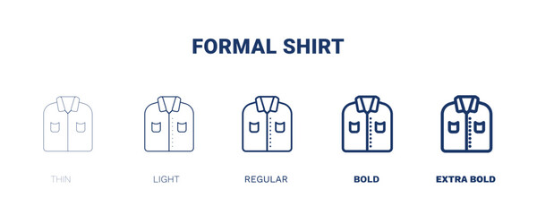 formal shirt icon. Thin, light, regular, bold, black formal shirt icon set from clothes and outfit collection. Editable formal shirt symbol can be used web and mobile