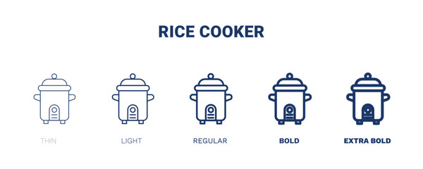 rice cooker icon. Thin, light, regular, bold, black rice cooker icon set from electronic device and stuff collection. Editable rice cooker symbol can be used web and mobile