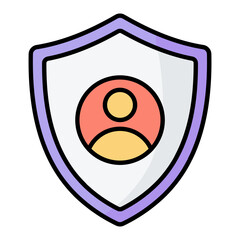 User Protection Line Color Icon
