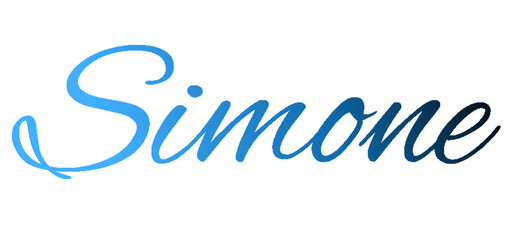 Simone - light blue and blue color - male name - ideal for websites, emails, presentations, greetings, banners, cards, books, t-shirt, sweatshirt, prints

