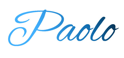 Paolo - light blue and blue color - male name - ideal for websites, emails, presentations, greetings, banners, cards, books, t-shirt, sweatshirt, prints

