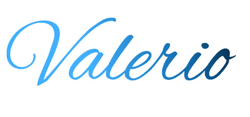Valerio - light blue and blue color - male name - ideal for websites, emails, presentations, greetings, banners, cards, books, t-shirt, sweatshirt, prints

