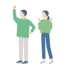 喜ぶ夫婦の全身イメージ