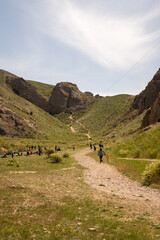 Fototapeta na wymiar hiking in the mountains, Ili River Kazakhstan, Central Asia