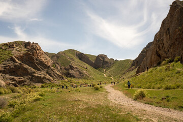 mountain road in the mountains, Ili River Kazakhstan, Central Asia
