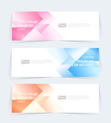 Geometric banner design with Vector presentation template.