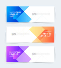 Geometric banner design with Vector presentation template.