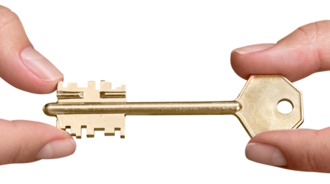 Hand Holding an Old Key