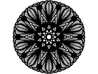 Circular pattern in the form of a mandala. Henna tatoo mandala. Mehndi style. Decorative pattern in oriental style. Coloring book page.