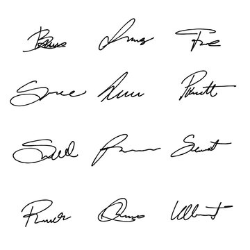 Personal signature isolated scribble