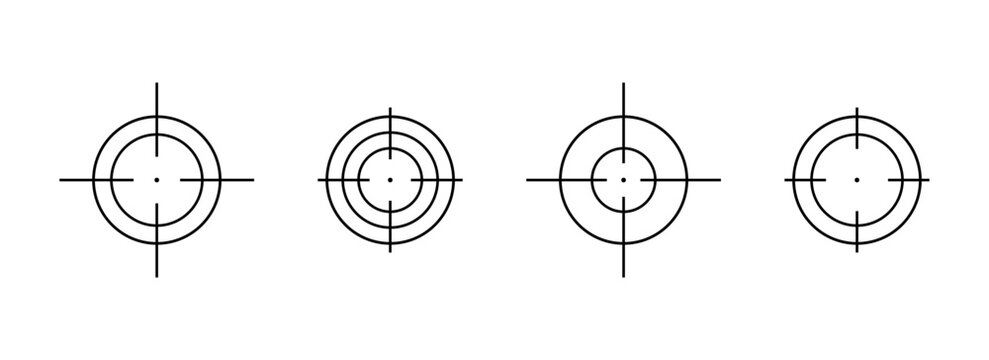 Crosshairs vector icon set