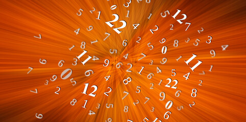 backdrop with numbers, numerology and math concept