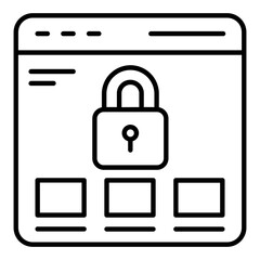 Web Security Thin Line Icon
