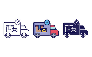 Parcel Express truck vector icon