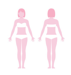 Obraz na płótnie Canvas Woman's full body silhouette vector illustration