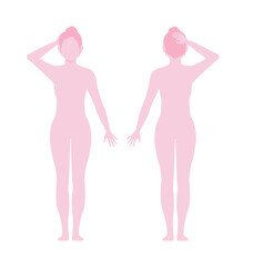 Obraz na płótnie Canvas Woman's full body silhouette vector illustration