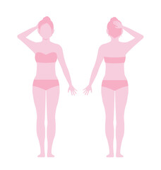 Woman's full body silhouette vector illustration