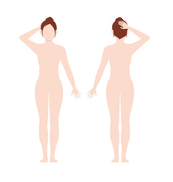 Young woman's full body vector illustration ( faceless )