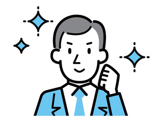 やる気に満ちたビジネスマンのイラスト