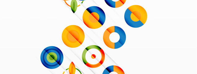 Vibrant and eye-catching vector background featuring a grid of colorful circles arranged in a patterned composition, perfect for modern and trendy designs