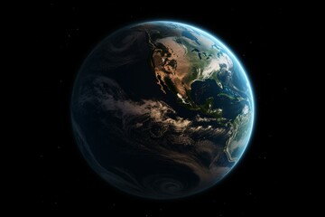 Naklejka na ściany i meble A highly detailed, colorful illustration of planet earth. Generative AI