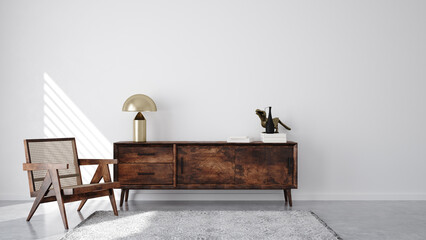 Minimalist modern interior background, 3d render © artjafara