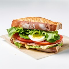 Sandwich Isolated on White .Generative AI