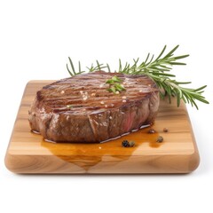 Steak Isolated on White .Generative AI