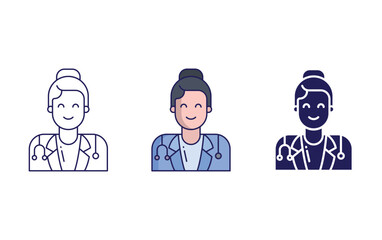 Fototapeta premium Female Doctor vector icon