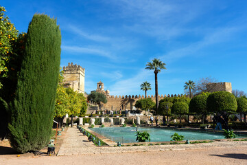 Obraz premium Gardens of the Alcázar in Cordova, Spain on December 11, 2022 