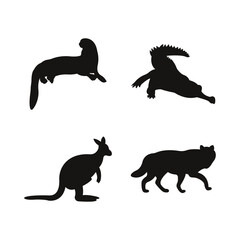 Animal Day Silhouette set. World stray animals day 4 April.