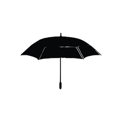 Umbrella silhouette , Black umbrella isolated on white background 